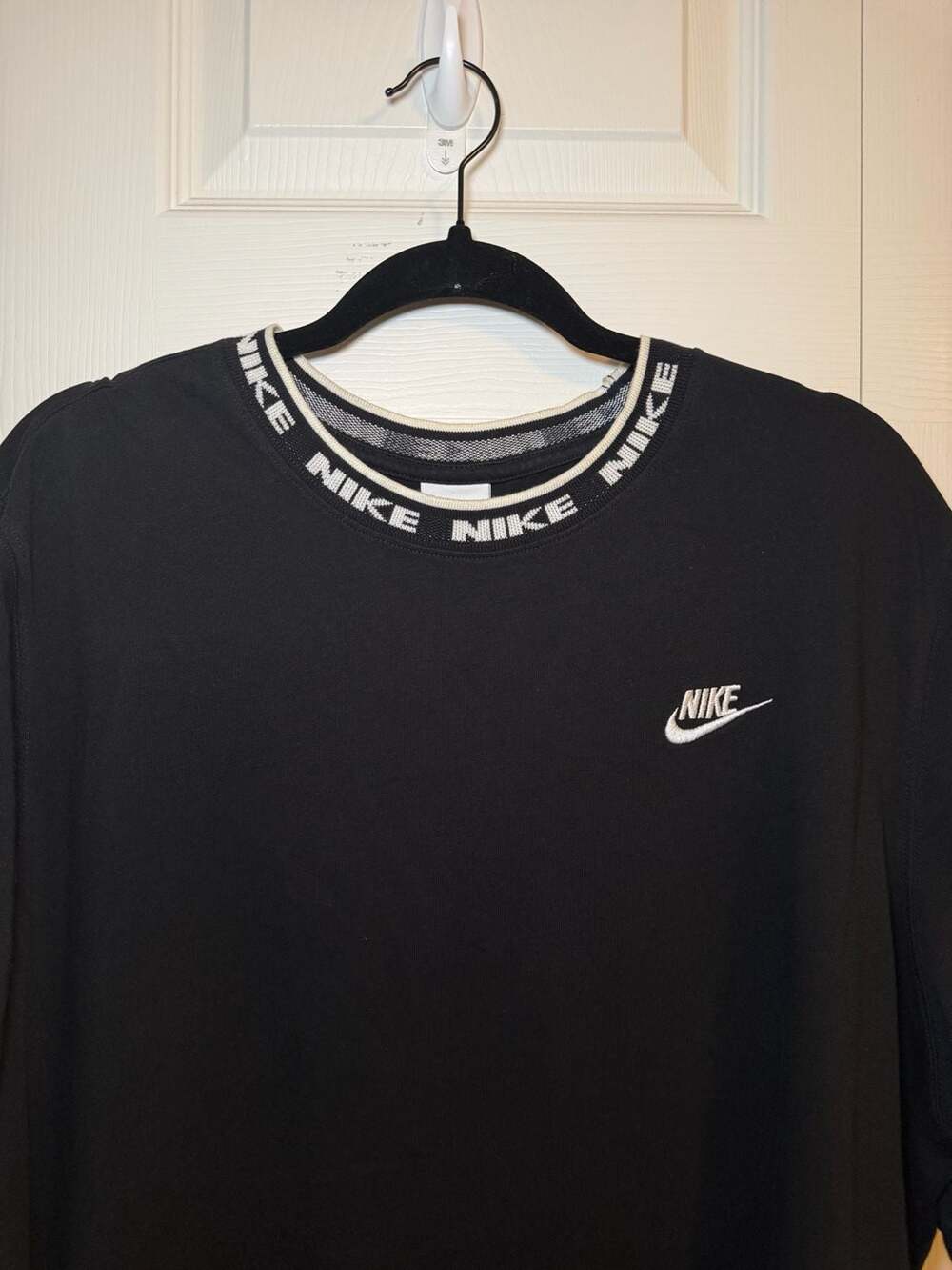 Nike Club Logo Rib T-Shirt Black White Size XXL